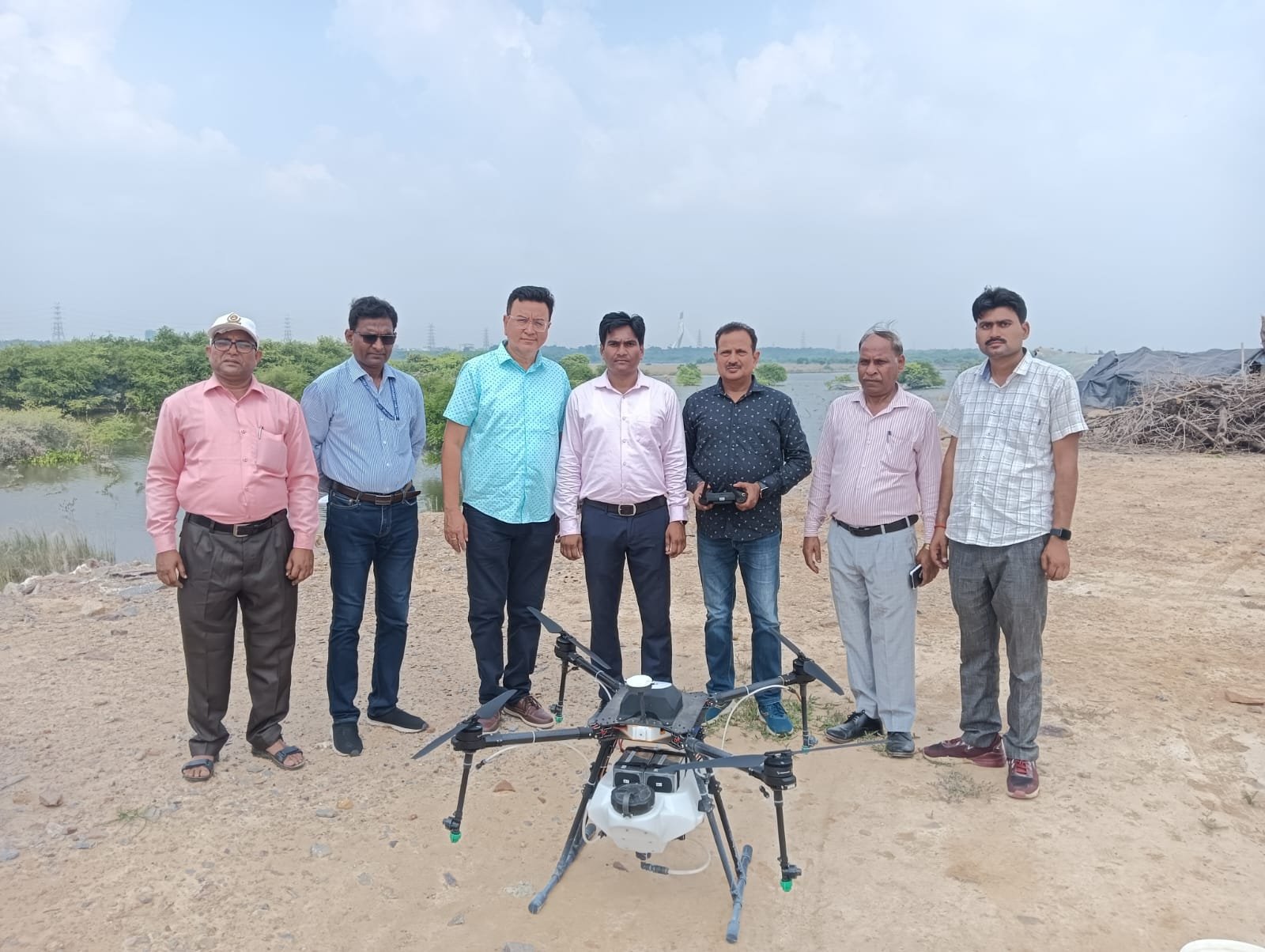 Aerocarrier Innovation first B2B public health drone project near Yamuna flooded areas