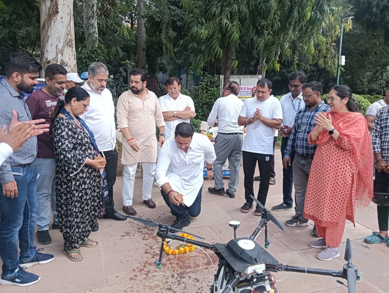 Inauguration of Aerocarrier Innovation drone deployment for anti-larvicide spraying project in Delhi